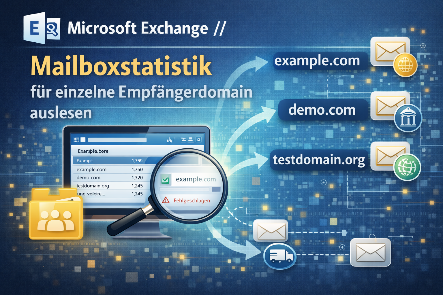 Microsoft Exchange // Mailboxstatistik für einzelne Empfängerdomain auslesen