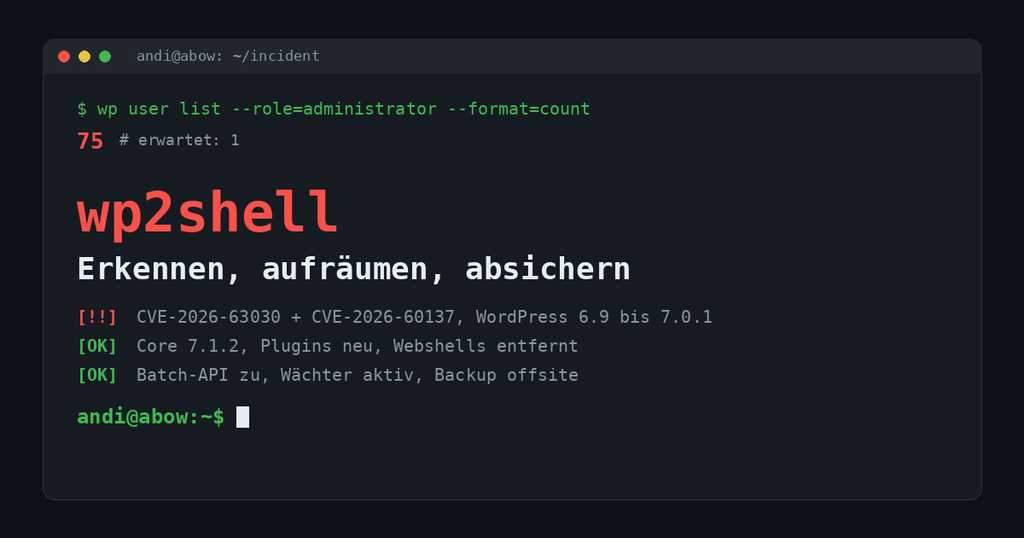 WordPress // wp2shell: Wie mein Blog übernommen wurde und wie ich ihn zurückgeholt habe